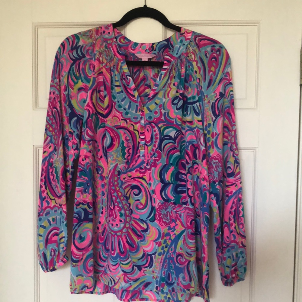 Lilly Pulitzer Elsa silk blouse. Size M.